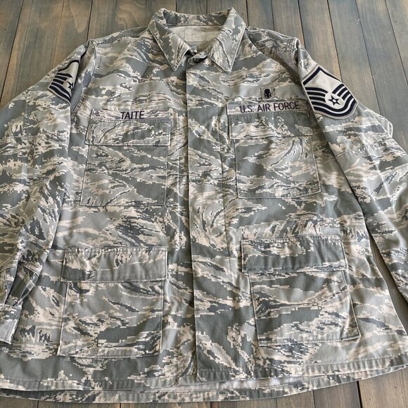 USGI Air Force Tiger Stripe Camo Airman Battle Uniform ABU Jacket 48R (P8) - Picture 1 of 7